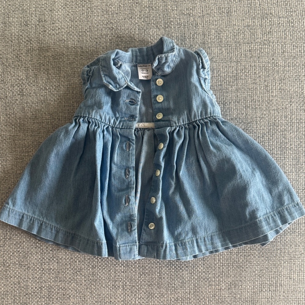GAP Light Blue Baby Denim Dress 0-3mo